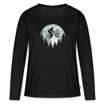 Mountainbiker Moon Cyclist Cyclist Cyclist - Women's Premium Organic Long Sleeve Shirt - black - Front - Julia (174cm)