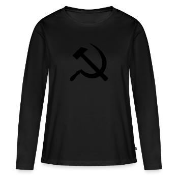 Marteau et faucille - T-shirt manches longues Premium bio Femme - noir - Devant - Julia (174cm)