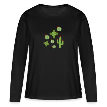 cactus,amour de cactus, plantes,cactus,désert,cactus - T-shirt manches longues Premium bio Femme - noir - Devant - Julia (174cm)