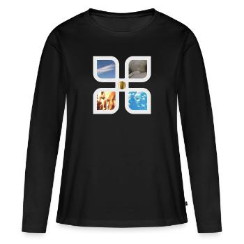 Élément - T-shirt manches longues Premium bio Femme - noir - Devant - Julia (174cm)