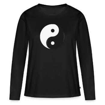 Yin et Yang - T-shirt manches longues Premium bio Femme - noir - Devant - Julia (174cm)