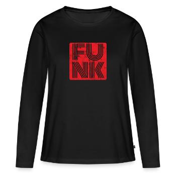 Funk Rétro - T-shirt manches longues Premium bio Femme - noir - Devant - Julia (174cm)