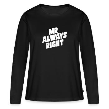 M. toujours juste - T-shirt manches longues Premium bio Femme - noir - Devant - Julia (174cm)