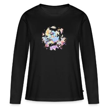 NEBULA DREAM - Women's Premium Organic Long Sleeve Shirt - black - Front - Julia (174cm)