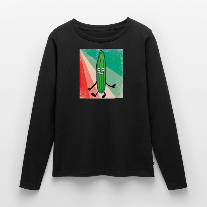 Concombre,Concombre,Concombre,Concombre,Concombre,Rétro T-shirt manches longues Premium bio Femme