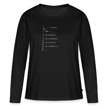 Code vivant - T-shirt manches longues Premium bio Femme - noir - Devant - Julia (174cm)