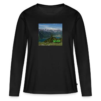 Achensee, Tirol - Frauen Premium Bio Langarmshirt - Schwarz - Vorne - Julia (174cm)