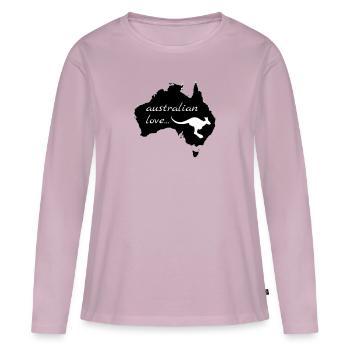Australian Love Kangaroo - T-shirt manches longues Premium bio Femme - rose poudré - Devant - Julia (174cm)