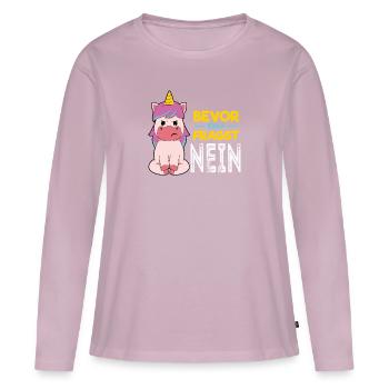 Before you ask Unicorn - Women's Premium Organic Long Sleeve Shirt - dusky pink - Front - Julia (174cm)