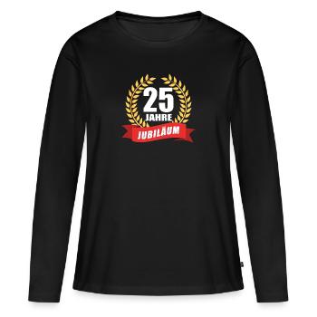 25 Jahre Jubiläum Dienstjubiläum Firma - Frauen Premium Bio Langarmshirt - Schwarz - Vorne - Julia (174cm)