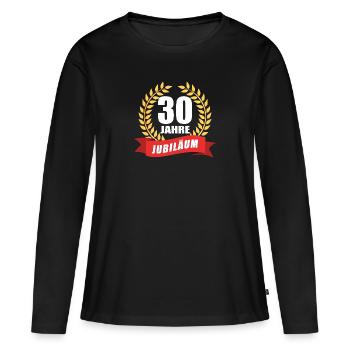 30 Jahre Jubiläum Dienstjubiläum Firma - Frauen Premium Bio Langarmshirt - Schwarz - Vorne - Julia (174cm)