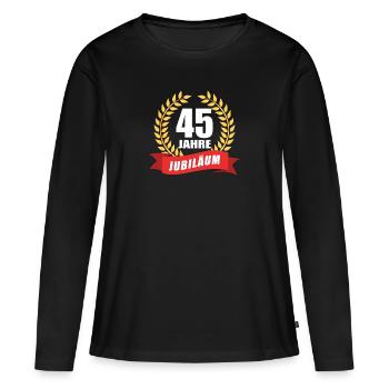 45 Jahre Jubiläum Dienstjubiläum Firma - Frauen Premium Bio Langarmshirt - Schwarz - Vorne - Julia (174cm)