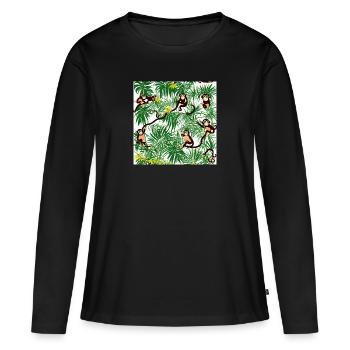 Singe dans la forêt tropicale humide - T-shirt manches longues Premium bio Femme - noir - Devant - Julia (174cm)