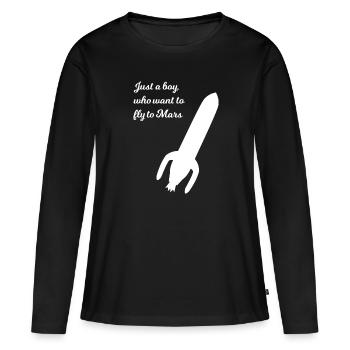 Expédition dans l’espace - T-shirt manches longues Premium bio Femme - noir - Devant - Julia (174cm)