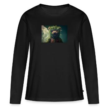 Ours Cannabis Fumer Weed - T-shirt manches longues Premium bio Femme - noir - Devant - Julia (174cm)