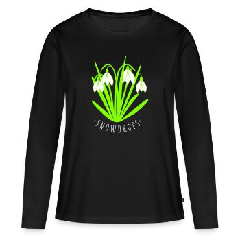 4 Snowdrops - Women's Premium Organic Long Sleeve Shirt - black - Front - Julia (174cm)