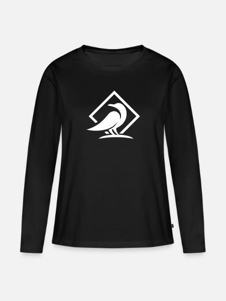 LOGO - Frauen Premium Bio Langarmshirt - Schwarz