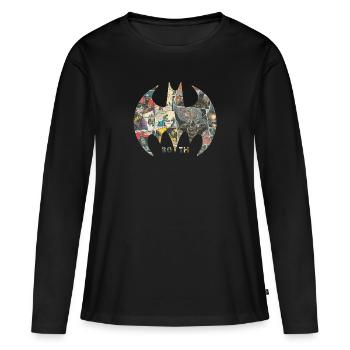 Batman 80 Ans BD - T-shirt manches longues Premium bio Femme - noir - Devant - Julia (174cm)