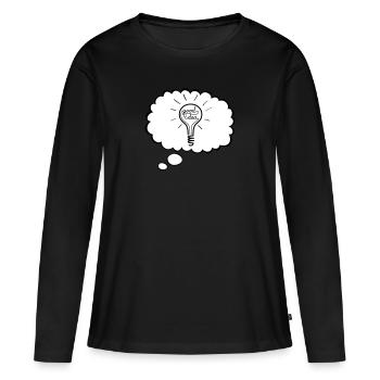 Bonne idée - T-shirt manches longues Premium bio Femme - noir - Devant - Julia (174cm)