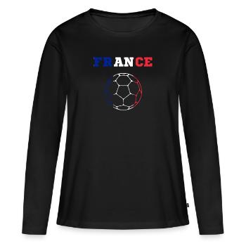 France Football France drapeau - T-shirt manches longues Premium bio Femme - noir - Devant - Julia (174cm)