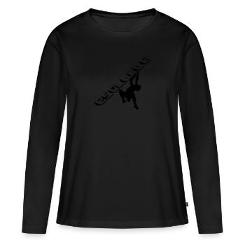 Escalade - T-shirt manches longues Premium bio Femme - noir - Devant - Julia (174cm)