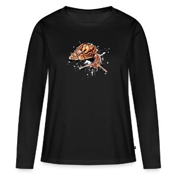 escargot - escargot - T-shirt manches longues Premium bio Femme - noir - Devant - Julia (174cm)