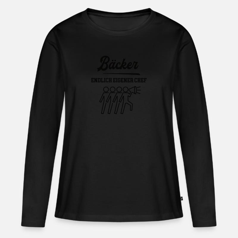 Bäcker Chef Selbstständig Firma Gründen Bäckerei - Frauen Premium Bio Langarmshirt - Schwarz