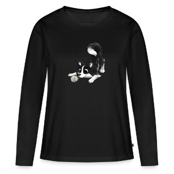 Die süßeste Grenze - Frauen Premium Bio Langarmshirt - Schwarz - Vorne - Julia (174cm)