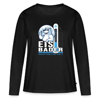 Eisbader Eisbär Winterschwimmen Minusgrad Frost - Frauen Premium Bio Langarmshirt - Schwarz - Vorne - Julia (174cm)