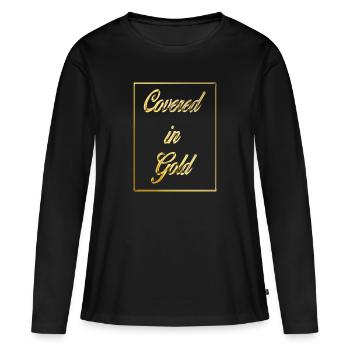 Covered in Gold - Women's Premium Organic Long Sleeve Shirt - black - Front - Julia (174cm)