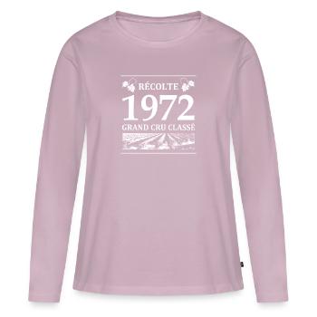 Récolte 1972 - T-shirt manches longues Premium bio Femme - rose poudré - Devant - Julia (174cm)