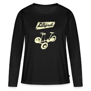 Liliput DDR tricycle jouet Ostalgie T-shirt - T-shirt manches longues Premium bio Femme - noir - Devant - Julia (174cm)