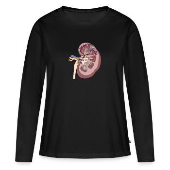 Anatomie du rein - T-shirt manches longues Premium bio Femme - noir - Devant - Julia (174cm)