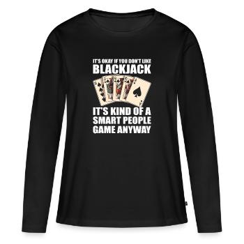 Blackjack Black Jack - T-shirt manches longues Premium bio Femme - noir - Devant - Julia (174cm)