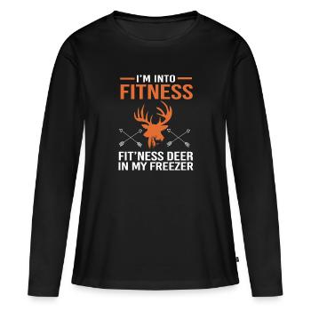 Jäger Jagen - Frauen Premium Bio Langarmshirt - Schwarz - Vorne - Julia (174cm)