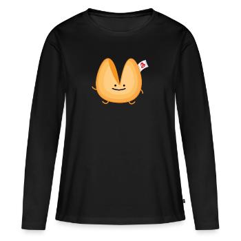 Amour de biscuit de fortune (b) - T-shirt manches longues Premium bio Femme - noir - Devant - Julia (174cm)