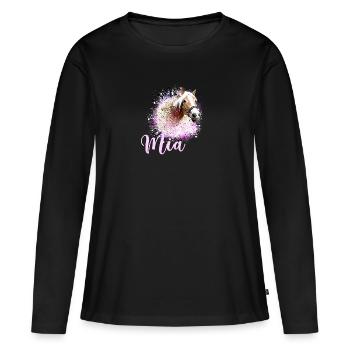 cheval, haflinger, graffiti, peinture, chevaux, mia - T-shirt manches longues Premium bio Femme - noir - Devant - Julia (174cm)