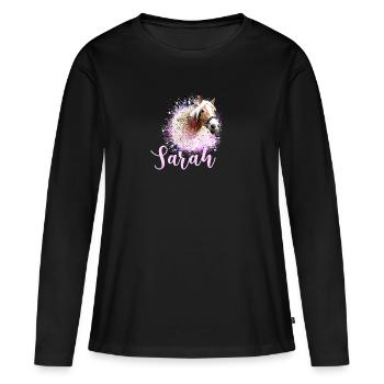 cheval, haflinger, graffiti, peinture, chevaux, sarah - T-shirt manches longues Premium bio Femme - noir - Devant - Julia (174cm)