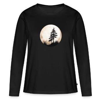 Mâchoire - T-shirt manches longues Premium bio Femme - noir - Devant - Julia (174cm)