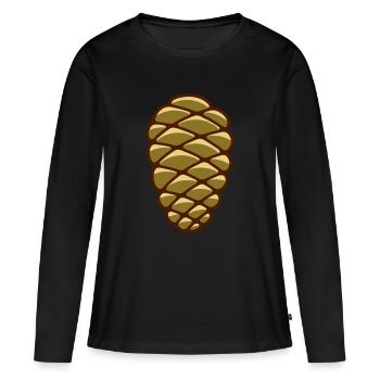 Un cône de pin - T-shirt manches longues Premium bio Femme - noir - Devant - Julia (174cm)