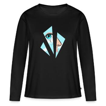 memoires - T-shirt manches longues Premium bio Femme - noir - Devant - Julia (174cm)