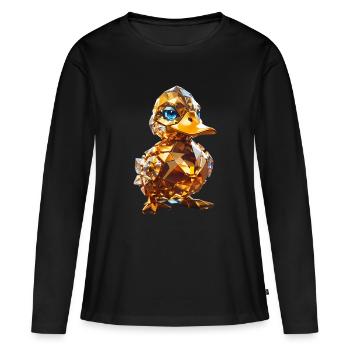 Canard de cristal - T-shirt manches longues Premium bio Femme - noir - Devant - Julia (174cm)