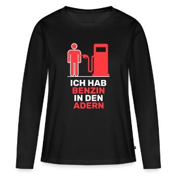 Station-service de pompe à essence de déclaration d’essence - T-shirt manches longues Premium bio Femme - noir - Devant - Julia (174cm)