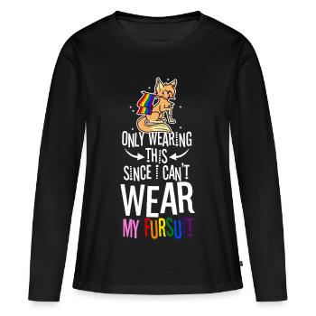 Je ne le porte que depuis que je ne peux pas porter ma fursuit - T-shirt manches longues Premium bio Femme - noir - Devant - Julia (174cm)