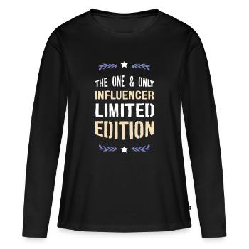 L’édition One & Only Influencer - T-shirt manches longues Premium bio Femme - noir - Devant - Julia (174cm)