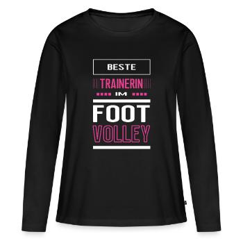 Beste Footvolley Trainerin Footvolleytrainerin - Frauen Premium Bio Langarmshirt - Schwarz - Vorne - Julia (174cm)