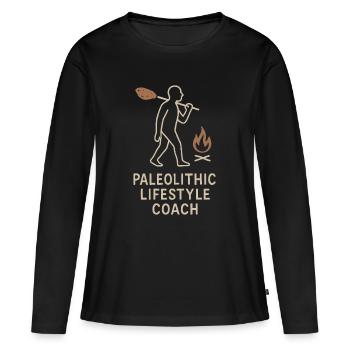 Outils préhistoriques en pierre d’Homo - T-shirt manches longues Premium bio Femme - noir - Devant - Julia (174cm)