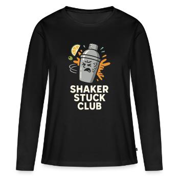 Shaker Stuck Mixologue débutant - T-shirt manches longues Premium bio Femme - noir - Devant - Julia (174cm)