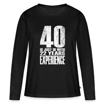 Vierzig Jahre Erfahrung - Frauen Premium Bio Langarmshirt - Schwarz - Vorne - Julia (174cm)