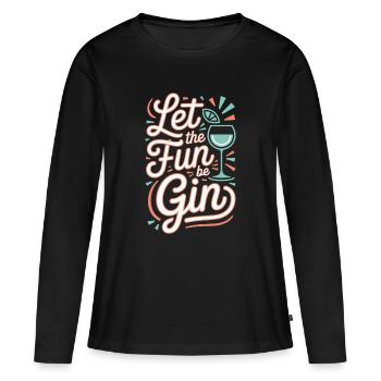 Gin Que le plaisir soit Gin & Tonic Fête des Amateurs Gin - T-shirt manches longues Premium bio Femme - noir - Devant - Julia (174cm)
